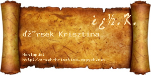 Érsek Krisztina névjegykártya
